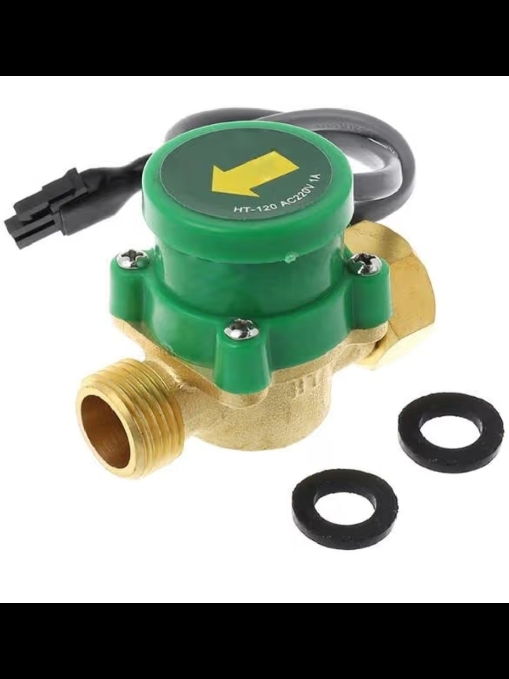Green Brass Water Flow Sensor with Arrow Indicator